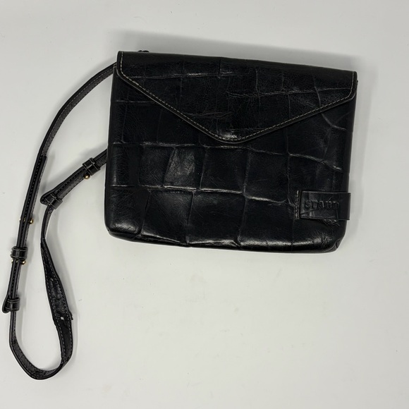 Staud Black Croc Embossed Holly Convertible Shoulder Bag - Picture 14 of 14